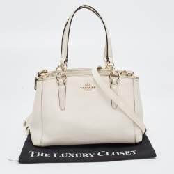Pre Owned Coach Cream Leather Mini Christie Carryall Double Zip Satchel