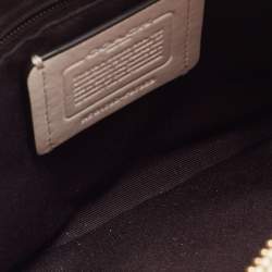 Pre Owned Coach Cream Leather Mini Christie Carryall Double Zip Satchel