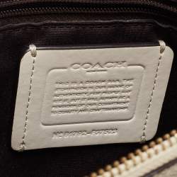 Pre Owned Coach Cream Leather Mini Christie Carryall Double Zip Satchel