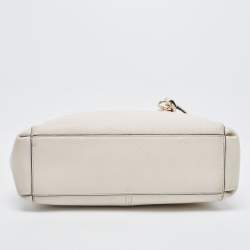 Pre Owned Coach Cream Leather Mini Christie Carryall Double Zip Satchel