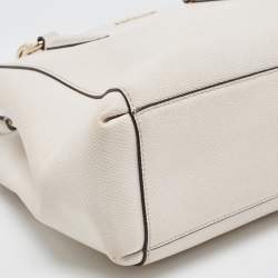 Pre Owned Coach Cream Leather Mini Christie Carryall Double Zip Satchel
