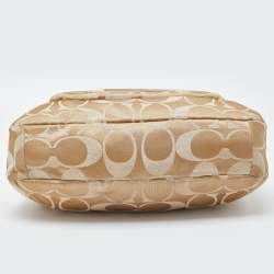 Pre Owned Coach Beige/Pink Op Art Canvas and Leather Kristin Shoulder Bag