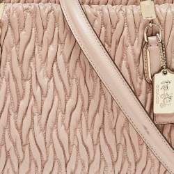 Pre Owned Coach Beige Gathered Leather Madison Madeline Eastwest Satchel