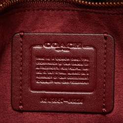 Pre Owned Coach Burgundy Quilted Leather Kat Saddle Shoulder Bag