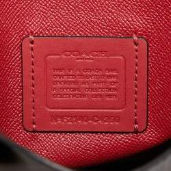 Pre Owned Coach Brown/Black Signature Coated Canvas Tatum Caryall Tote