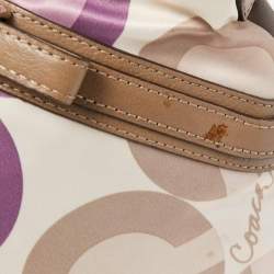 Coach Multicolor Op Art Signature Satin and Leather Madison Satchel