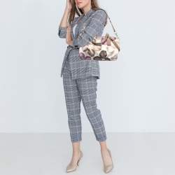 Coach Multicolor Op Art Signature Satin and Leather Madison Satchel
