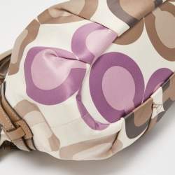 Coach Multicolor Op Art Signature Satin and Leather Madison Satchel
