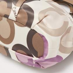 Coach Multicolor Op Art Signature Satin and Leather Madison Satchel