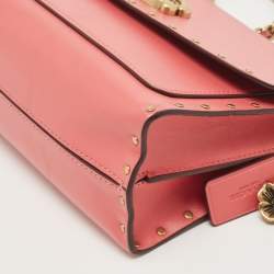 Pre Owned Coach Pink Leather Parker Crossbody Bag