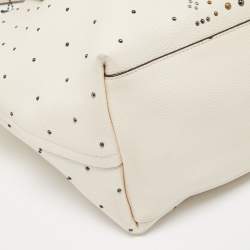 Coach Off White Leather Bandana Rivets Shopper Tote