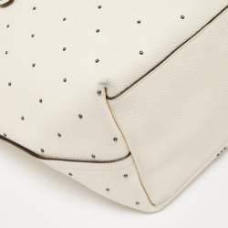 Coach Off White Leather Bandana Rivets Shopper Tote