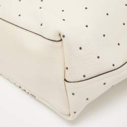 Coach Off White Leather Bandana Rivets Shopper Tote