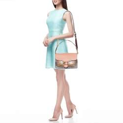 Coach Tricolor Leather,Suede and Watersnake Leather Tabby Top Handle Bag