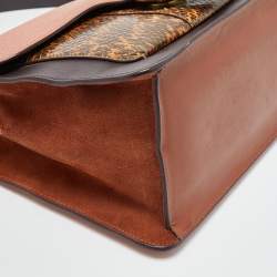 Coach Tricolor Leather,Suede and Watersnake Leather Tabby Top Handle Bag