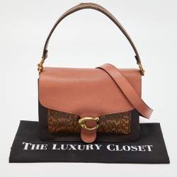 Coach Tricolor Leather,Suede and Watersnake Leather Tabby Top Handle Bag