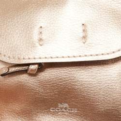 Pre Owned Coach Rose Gold Leather Derby Backpack