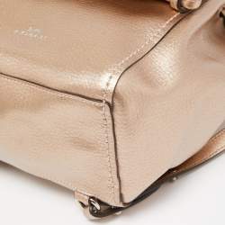 Pre Owned Coach Rose Gold Leather Derby Backpack