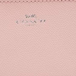 Pre Owned Coach Light Pink Leather Slim ID Zip Card Holder