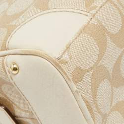 Coach Beige Signature Coated Canvas and Leather Heritage Satchel 
