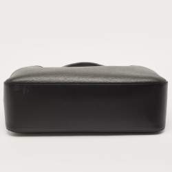 Pre Owned Longchamp Black/Rust Leather Roseau Tote