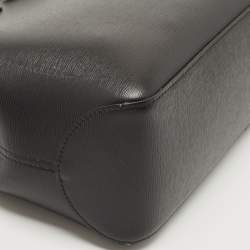 Pre Owned Longchamp Black/Rust Leather Roseau Tote