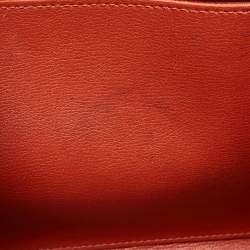 Pre Owned Longchamp Black/Rust Leather Roseau Tote