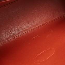 Pre Owned Longchamp Black/Rust Leather Roseau Tote