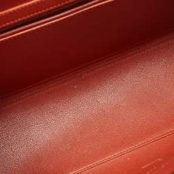 Pre Owned Longchamp Black/Rust Leather Roseau Tote