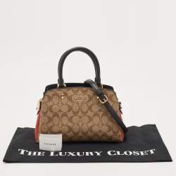 Coach Multicolor Signature Coated Canvas and Leather Mini Lillie Carryall Satchel