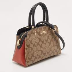 Coach Multicolor Signature Coated Canvas and Leather Mini Lillie Carryall Satchel