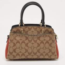 Coach Multicolor Signature Coated Canvas and Leather Mini Lillie Carryall Satchel