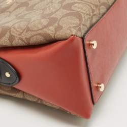 Coach Multicolor Signature Coated Canvas and Leather Mini Lillie Carryall Satchel