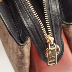 Coach Multicolor Signature Coated Canvas and Leather Mini Lillie Carryall Satchel