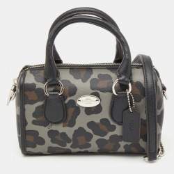 Coach Multicolor Leopard Print Coated Canvas and Leather Baby Bennett Bag