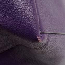 Pre Owned Coach Purple Leather Edie Shoulder Bag