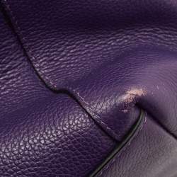 Pre Owned Coach Purple Leather Edie Shoulder Bag