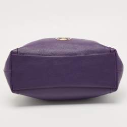 Pre Owned Coach Purple Leather Edie Shoulder Bag