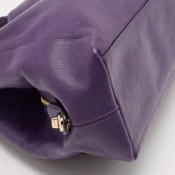 Pre Owned Coach Purple Leather Edie Shoulder Bag