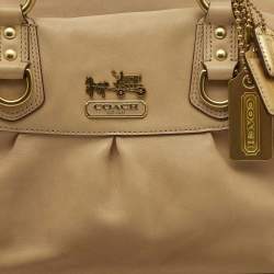 Coach Beige Leather Madison Sabrina Shoulder Bag