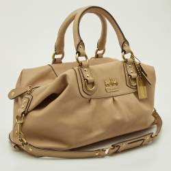 Coach Beige Leather Madison Sabrina Shoulder Bag