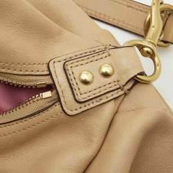 Coach Beige Leather Madison Sabrina Shoulder Bag