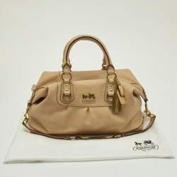 Coach Beige Leather Madison Sabrina Shoulder Bag