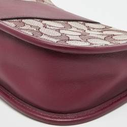 Coach Burgundy Signature Canvas and Leather Swinger 20 Shoulder Bag