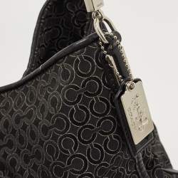 Pre Owned Coach Black Signature Canvas and Leather Madison Phoebe Shoulder Bag