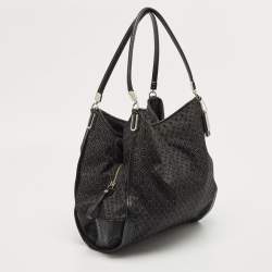 Pre Owned Coach Black Signature Canvas and Leather Madison Phoebe Shoulder Bag