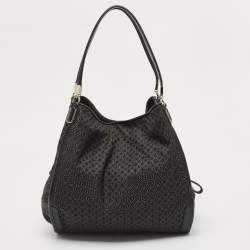 Pre Owned Coach Black Signature Canvas and Leather Madison Phoebe Shoulder Bag