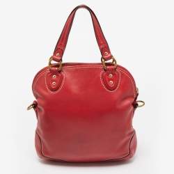 Pre Owned Coach Red Leather Front Zip Tote