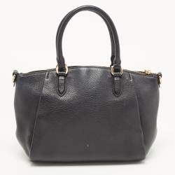 Pre Owned  Coach Black Leather Elise Zip Satchel 