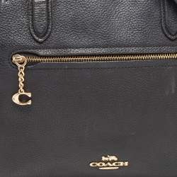 Pre Owned  Coach Black Leather Elise Zip Satchel 